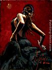 dancer in red black dress by Fabian Perez